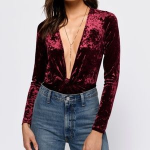 TOBI “Knot Yours Velvet Bodysuit” NWT
